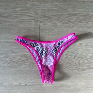 NWT Strawberry Milk Mob High Cut Patterned Bikini Bottom